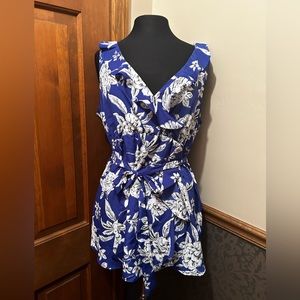 Motherhood Maternity Blue & Floral Blouse Size XL